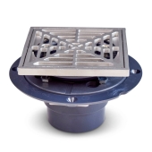 Sioux Chief Square PVC Shower Tile/Pan Drain w/ Matte St. Steel Strainer, 2" Hub x 3" Inside Fit - Image 2