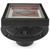 Sioux Chief Square Tile-in PVC Shower Pan Drain w/ 5" x 5" St. Steel Tile Insert Grate, 2" Hub - Image 1