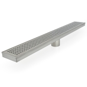 Sioux Chief 26" long, StreamLine Stainless Steel Linear Shower Pan Drain w/ Square Holes Strainer, 2" PVC Hub - Image 1
