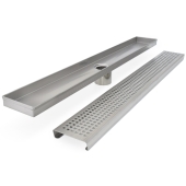 Sioux Chief 26" long, StreamLine Stainless Steel Linear Shower Pan Drain w/ Square Holes Strainer, 2" PVC Hub - Image 2