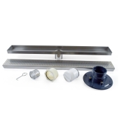 Sioux Chief 26" long, StreamLine Stainless Steel Linear Shower Pan Drain w/ Square Holes Strainer, 2" PVC Hub - Image 3