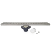 Sioux Chief 26" long, StreamLine Stainless Steel Linear Shower Pan Drain w/ Square Holes Strainer, 2" PVC Hub - Image 4