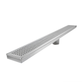 Sioux Chief 30" long, StreamLine Stainless Steel Linear Shower Pan Drain w/ Square Holes Strainer, 2" PVC Hub - Image 1