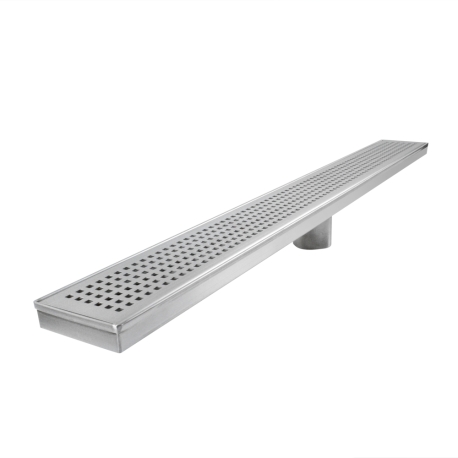Sioux Chief 30" long, StreamLine Stainless Steel Linear Shower Pan Drain w/ Square Holes Strainer, 2" PVC Hub