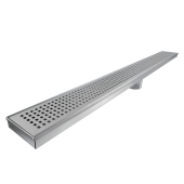 Sioux Chief 36" long, StreamLine Stainless Steel Linear Shower Pan Drain w/ Square Holes Strainer, 2" PVC Hub - Image 1