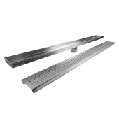Sioux Chief 36" long, StreamLine Stainless Steel Linear Shower Pan Drain w/ Square Holes Strainer, 2" PVC Hub - Image 2