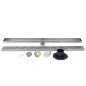 Sioux Chief 36" long, StreamLine Stainless Steel Linear Shower Pan Drain w/ Square Holes Strainer, 2" PVC Hub - Image 3