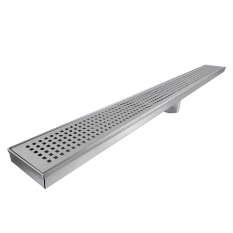 Sioux Chief 36" long, StreamLine Stainless Steel Linear Shower Pan Drain w/ Square Holes Strainer, 2" PVC Hub