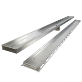 Sioux Chief 48" long, StreamLine Stainless Steel Linear Shower Pan Drain w/ Tile-in Strainer, 2" PVC Hub - Image 2