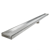 Sioux Chief 48" long, StreamLine Stainless Steel Linear Shower Pan Drain w/ Tile-in Strainer, 2" PVC Hub - Image 1