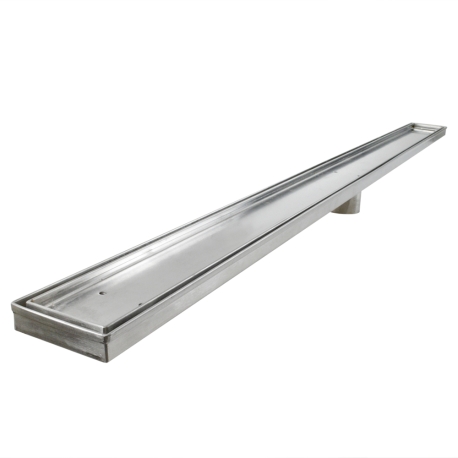Sioux Chief 48" long, StreamLine Stainless Steel Linear Shower Pan Drain w/ Tile-in Strainer, 2" PVC Hub