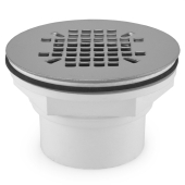 Sioux Chief 2" Hub PVC, Shower Module Drain (Slip-Fit or Solvent Weld) w/ Snap-in Strainer - Image 1