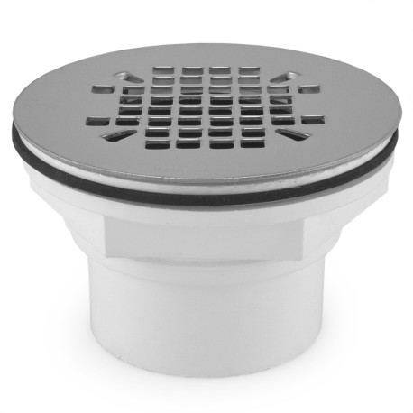 Sioux Chief 2" Hub PVC, Shower Module Drain (Slip-Fit or Solvent Weld) w/ Snap-in Strainer