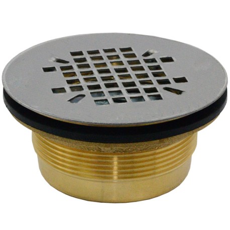Sioux Chief 2" Hub, Brass Shower Module Drain (Slip-Fit/No-Caulk) w/ Snap-in Strainer