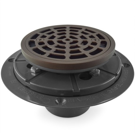 Sioux Chief 821-T200PRBR, Round PVC Shower Pan Drain, Oil Rubbed Bronze ...