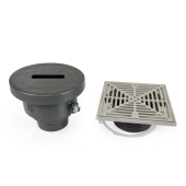 Sioux Chief FinishLine Adjustable Floor Drain Complete Assembly, Square, St. Steel, 3" Cast Iron No-Hub - Image 4