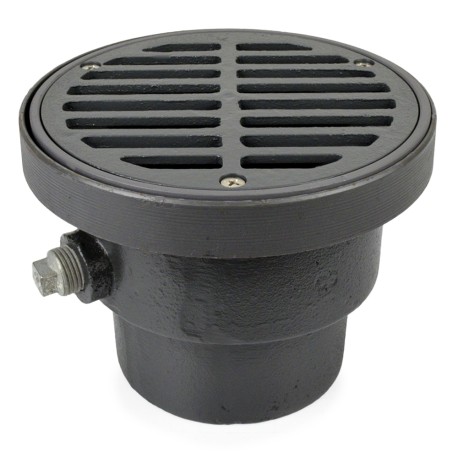Sioux Chief FinishLine Adjustable Floor Drain Complete Assembly, Round, Ductile Iron, 4" Cast Iron No-Hub