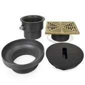 Sioux Chief FinishLine Adjustable Floor Drain Complete Assembly, Square, Nickel-Bronze, 4" Cast Iron No-Hub - Image 2