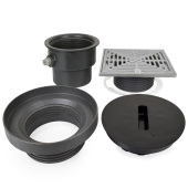 Sioux Chief FinishLine Adjustable Floor Drain Complete Assembly, Square, St. Steel, 4" Cast Iron No-Hub - Image 2