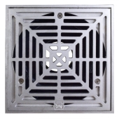 Sioux Chief QuadDrain Square Floor Drain w/ Stainless Steel Strainer & Ring, PVC 2" Hub x 3" Inside Fit - Image 4