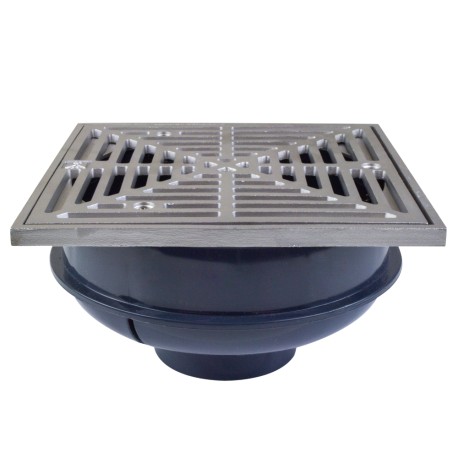 Sioux Chief QuadDrain Square Floor Drain w/ Stainless Steel Strainer & Ring, PVC 2" Hub x 3" Inside Fit