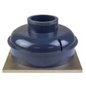 QuadDrain Square Floor Drain w/ Nickel Bronze Strainer & Ring, PVC 2" Hub x 3" Inside Fit Sioux Chief