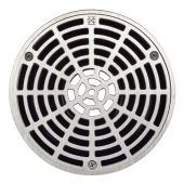 QuadDrain Round Floor Drain w/ Nickel Bronze Strainer & Ring, PVC 2" Hub x 3" Inside Fit Sioux Chief