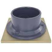 Low-Profile (Short) PVC Floor Drain w/ Square Nickel Bronze Strainer, 3" Hub × 4" Inside Fit Sioux Chief