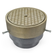 Sioux Chief Basic Adjustable Cleanout Assembly, Round, Nickel-Bronze, 4" No-Hub Connection - Image 1