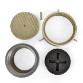 Sioux Chief Basic Adjustable Cleanout Assembly, Round, Nickel-Bronze, 4" No-Hub Connection - Image 3