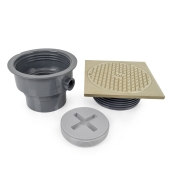 Sioux Chief Standard Adjustable Cleanout Complete Assembly, Square, Nickel-Bronze, PVC 3" Hub - Image 2