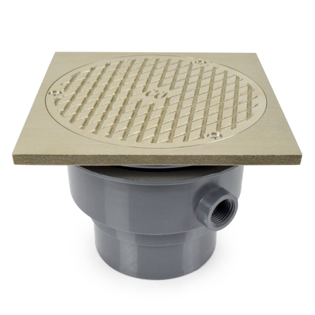 Sioux Chief Standard Adjustable Cleanout Complete Assembly, Square, Nickel-Bronze, PVC 3" Hub