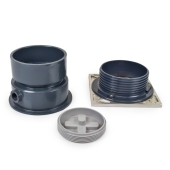 Sioux Chief Standard Adjustable Cleanout Complete Assembly, Square, Stainless Steel, PVC 4" Hub - Image 4