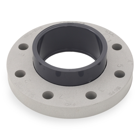 Spears 4" Socket, Van Stone (Swivel) PVC Sch 80 Flange w/ Glass-Reinforced Ring, Class 150