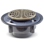Sioux Chief High-Capacity, Round PVC Shower Tile/Pan Drain w/ Brushed Bronze Strainer, 3" Hub - Image 2