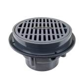 Sioux Chief LittleMax Round PVC Floor Drain, 4" PVC Hub - Image 1
