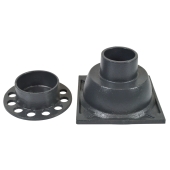 Sioux Chief Cast Iron 5.75" x 5.75" Square Bell Trap Floor Drain, 2" No-Hub - Image 2