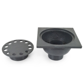 Sioux Chief Cast Iron 5.75" x 5.75" Square Bell Trap Floor Drain, 2" No-Hub - Image 3