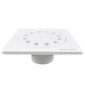 Sioux Chief PVC 6" x 6" Bell Trap Square Floor Drain, 2" Hub - Image 1