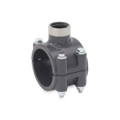 Spears 2" PVC Pipe x 3/4" FIP Threaded SR (Special Reinforced) Clamp-On Saddle Tee, Sch 80 - Image 1