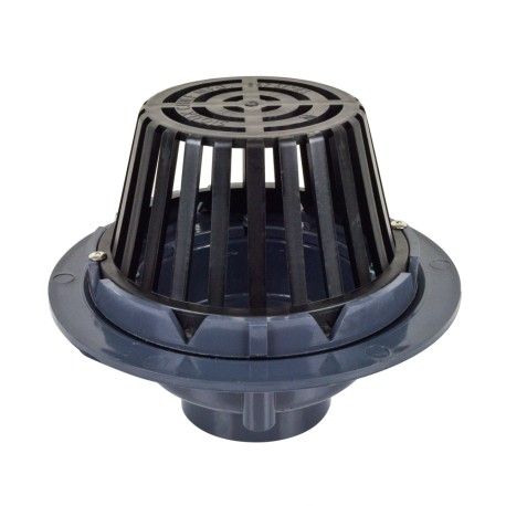 Sioux Chief PVC Roof Drain w/ PolyPro Dome Strainer, 3" PVC Hub