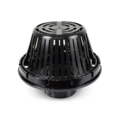 Sioux Chief Cast Iron Roof Drain w/ Plastic Dome Strainer, 4" No-Hub - Image 1