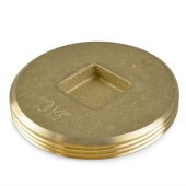 Sioux Chief Heavy-Duty Brass Threaded Flush Cleanout Plug w/ Countersunk Square Head, 3-1/2" MIP - Image 1