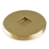 Sioux Chief Heavy-Duty Brass Threaded Flush Cleanout Plug w/ Countersunk Square Head, 4" MIP - Image 1