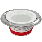 3" Hub x 4" Inside, Push-Tite Gasket Closet Flange w/ Swivel St. Steel Ring, for PVC/Cast Iron