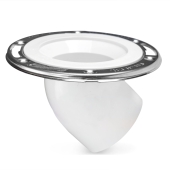 Sioux Chief 3" Inside DropKick Offset Closet Flange w/ Swivel St. Steel Ring - Image 1