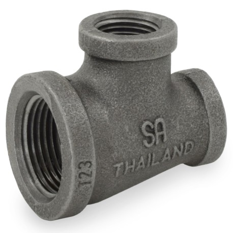 Matco-Norca 1" x 1/2" x 1/2" Black Tee (Imported)