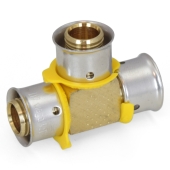 Viega 1/2" x 1/2" x 1/2" PEX Press Tee, Lead-Free Bronze - Image 1