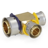 Viega 3/4" x 1/2" x 1/2" PEX Press Tee, Lead-Free Bronze - Image 3