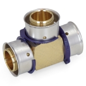 Viega 3/4" x 3/4" x 3/4" PEX Press Tee, Lead-Free Bronze - Image 1
